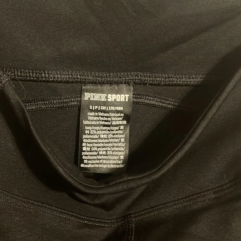 Victoria’s Secret PINK sport leggings in black with mesh bottom size Small NWOT - Picture 7 of 7